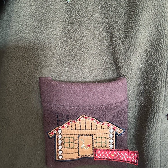 VTG Christopher and Banks Fall Embroidered Color Block Fleece Women’s Large - Picture 7 of 11